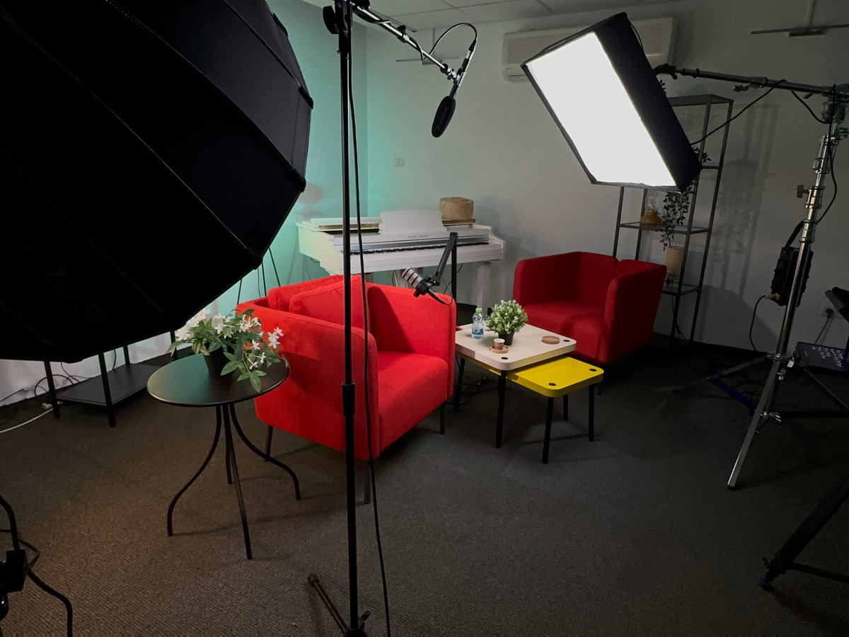 Inside the K Sound podcast studio